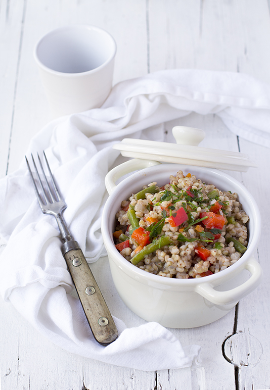 Grano saraceno risottato alle verdure dell'orto Grano saraceno risottato alle verdure dell'orto