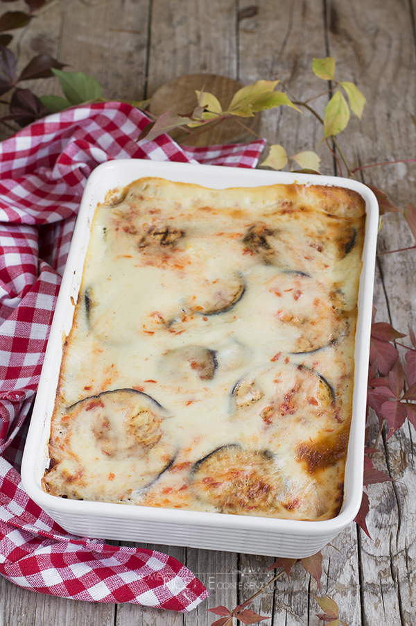 pasticcio di melanzane con melanzane grigliate